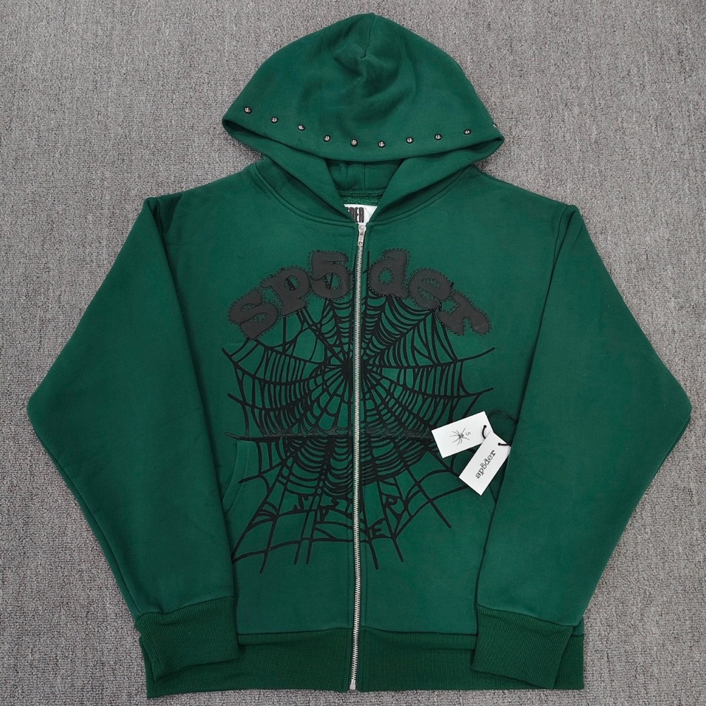 Green Spider Web Hoodie